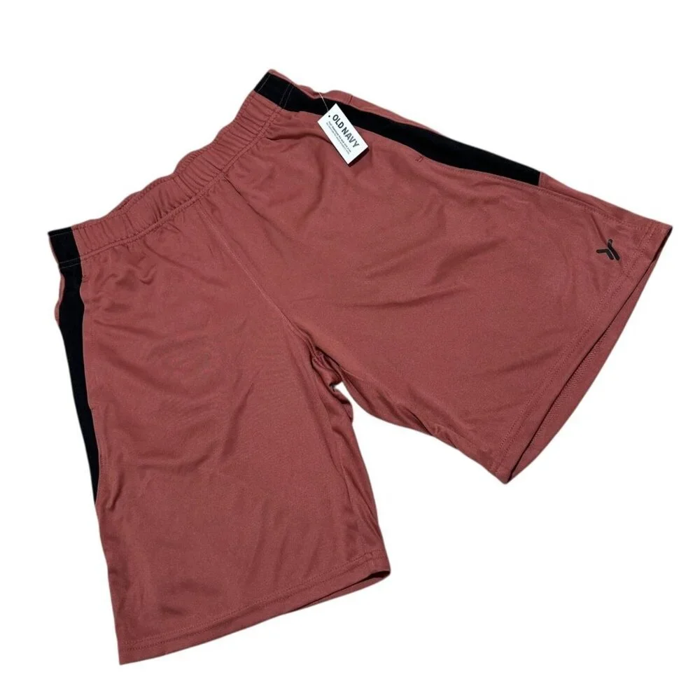 Old Navy Go Dry Mens Size XS Brown Black Drawstring Pocket Basketball Shorts NWT